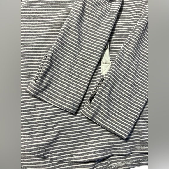 Lululemon Awesoma Henley Hyper Stripe Heathered Slate Ghost Size 4 - Picture 5 of 8